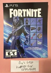 Fortnite Cobalt Star Bundle + 1000 V-Bucks Download Code Card PS5 - NEW in-hand
