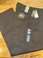 Dockers Iron Free Straight Fit Flat Front Gray No Wrinkle Pants 34x29 NWT