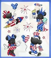4th Of July Patriotic Window Clings Mouse Statue Of Liberty Rocket Decorations