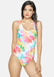 [Now Cool] The Pink Tie Dye 90s One-Piece Swimsuit