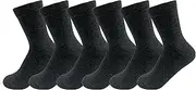 [WRK] Comfortable & Hardwearing | Kids Dress School Socks, 6 Pairs, Cushioned Foot, Arch Support, Black, Grey, Navy Blue or White