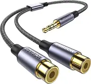 MOSWAG RCA to Aux Cable, 3.5mm Male to 2RCA Female Stereo Audio Cable Compatible with Headphones, Home System, Car Stereo, iPods, iPhones, MP3 Players and More