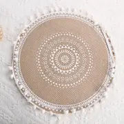 Jute Woven Round Tableware Mat Table Mat for Dining Room Kitchen Table Decor Placemats