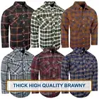 Western Thick Flannel Plaid Workwear Shirt Mens Rugged Snap Flap Pockets BIG FIT