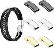 HAIKING Flat Magnetic Clasps, 6 PCS Stainless Steel Flat End Magnetic Buckle for Jewelry, Bracelet, Craft Making Supplies (3 Colors)