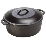 Lodge Pre-Seasoned 5 Quart Cast Iron Dutch Oven with Loop Handles and Cast Iron