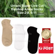 Unisex Adult's Basic Super Low Cut Bamboo Ankle Socks SINGLE PAIR