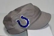 Indianapolis Colts Womens Hat Cadet Cap Grey Blue Sequin Adjustable NFL 47 NWOT