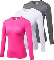 [CICI FIVE] Long Sleeve Workout Compression Shirts for Women Yoga Running Tops Breathable Athletic Shirts
