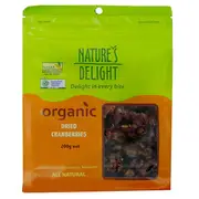 Natures Delight Nature's Delight Organic Dried Cranberries 200g
