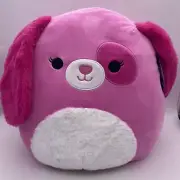 2023 Squishmallow 14” Sager Pink Dog With White Furry Belly FIRST TO MARKET NWT