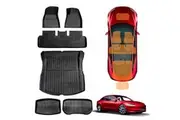 Tesla Model 3 Highland 2023-2025 All-Weather Front Trunk Rear Boot Rear Well Toolbox Floor Mats Interior Boot Liners Set Cover Luggage Tray