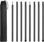 QSTDGVPW 8X Tarp Poles Lightweight Professional High Performance Portable Iron Awning Poles for Beach Shade Backpacking Awning Canopy