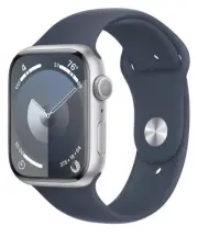 Apple Watch Series 9 GPS 45mm Aluminum Case with Storm Blue Sport Band S/M