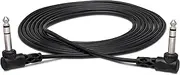 Hosa Balanced Interconnect Right-Angle 1/4 Inch TRS to Same Cable, 10 Feet