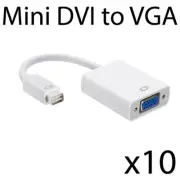 Mini DVI to VGA Adapter Monitor Connector Converter for MacBook PowerBook 10PCS