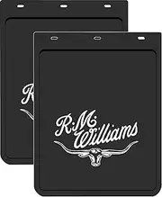 Sperling 2X Genuine RM Williams Car Mud Flaps 23x36cm RMW 4WD Ute Black