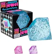 Schylling NeeDoh Groovy Jewel - Sensory Toy - Satisfying Super Sparkly Jelly Filling - Ages 3 and Up - Color May Vary; One Per Pack