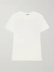 [ÉTERNE] ÉTERNE - Boyfriend Cotton And Modal-blend Jersey T-shirt - Ivory - small small Ivory