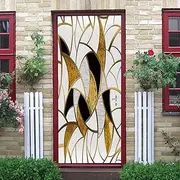 Door Decal Mural Sticker 3D Abstraction & Mise-en-scène Waterproof Self-Adhesive PVC Removable Pattern Wall Art Wallpaper for Home Office Decoration W90 x H203 cm