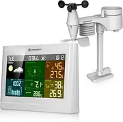 Bresser Wireless Weather Station with Outdoor Sensor Weather Centre with 5-in-1 Outdoor Sensor (Temperature, Air Pressure, Humidity, Wind Gauge, Rain Gauge), White