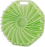Silicone Body Scrubber, Exfoliating Body Scrubber for All Skin Types, Handheld Shower Brush with Rich Lathering and Easy Cleaning (Green)