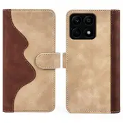 For Honor X8a 4G Phone Case Dual Color Splicing Stand Wallet Leather Shockproof Phone Cover