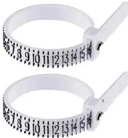 2-Pack Ring Sizer Measure Tool Gauge Plastic Finger Sizing Finder Reusable 1-17