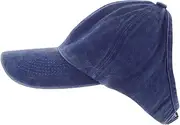 [BESPORTBLE] Vintage Washed Denim Baseball Cap for Women and Men Adjustable Ponytail Hat with Half Open Top Design for Sun Protection Outdoor Activities