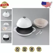 Durable Cast Iron Bread Oven with Lid, 9.8-Inch With Proofing Basket & Knife