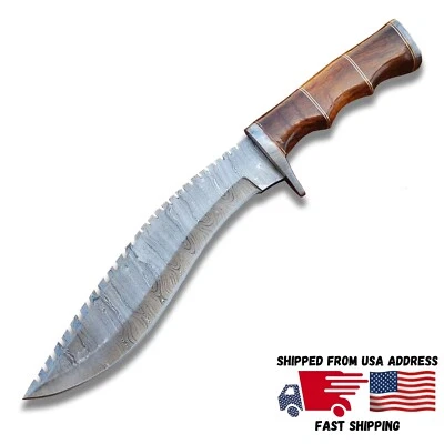Handmade Fixed Blade Damascus Kukri Knife