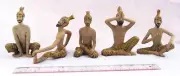 NICE! 5 pc. Set of Porcelain Yoga Master in Various Positions 100% HANDMADE