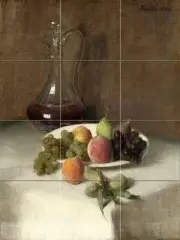 STILL LIFE IN GLASS PITCHER Tile Mural Kitchen Bathroom Wall Backsplash 12.75x17