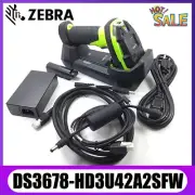 Zebra DS3678-HD3U42A2SFW 2D/1D Bluetooth Barcode Scanner USB Kit W/ Cradle + PSU
