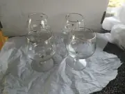 SET 4 Vintage Shamrock Clover Brandy Glasses IRISH ST PATRICKS DAY SNIFTERS NEW