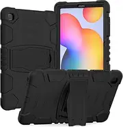 [JSUSOU] Samsung Galaxy Tab S6 Lite Case Cover 2024/2022/2020（SM-P620/P625/P613/P619/SM-P610/P615） Heavy Duty S6 lite Rugged Shockproof Case with Kickstand for Galaxy Tab S6 Lite 10.4'' case Black