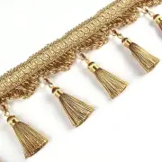 6 YARDS / 16 COLORS / ALIAH Beaded Ball Tassel Fringe Trim / Drapery, Upholstery