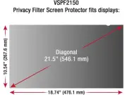 ViewSonic VSPF2150 - Privacy Filter Screen Protector, 1.79ft