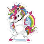 Dabbing Rainbow Unicorn Sticker Decal