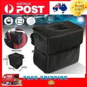 AU Waterproof Car Trash Can + Lid Bin Waste Basket Storage Garbage Bag Organizer