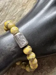 Kokopelli Bumblebee Jasper 7 Inch Stretch Stretchy Elastic Bead Bracelet Gift