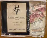 Vintage Gloria Vanderbilt Flannel Twin Sheets Set / Rosecliff II Multi Floral
