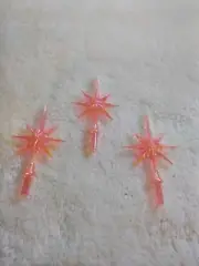 3 Pack Coral Aurora Snowflake Stars For Ceramic Christmas Tree. Toppers