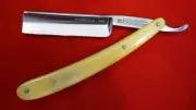 NOS 6/8 Cryo-Hardened Eicker#66 PAX Stainless Straight Razor, w/Plastic Handles