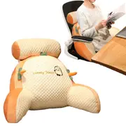 Bed Backrest Reading Rest Pillow Neck Lumbar Support Pillow Seat Cushion with Arms-Toast