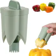 1 Pc (2-In-1) Bell Pepper Cutter & De seeder, Pepper Seed Corer Remover, Fruit