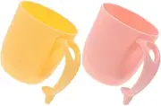 GREENADSCAPE 2Pcs Dolphin Handle Bathroom Tumbler Cups for Cute Mouth Wash Cups Durable Toothbrush Holders for Bathroom for Family Use and Daily Convenience