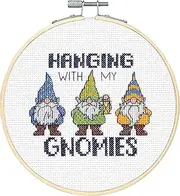 Dimensions - Counted Cross Stitch Kit - Gnomies - 72-76290 - Arts and Crafts for Adults - 14 count Aida - 6 inch