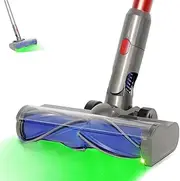 Vacuum Head Replacement for Dyson V15 V11 V10 V8 V7, Vacuum Attachment with Green LED Light & Tangle-Free Roller Brush, Hardwood & Carpet Floor Cleaning Accessory, Easy Installation & Powerful Suction