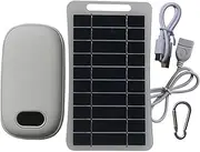 Portable Solar Charger - Solar Generator for USB Devices | Compact Solar Battery Charger with Hand Warmer, 5W, 5V for Outdoor Adventures and Power Banks